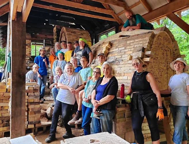  NH Potters’ Guild members working to build the new Anagama Kiln