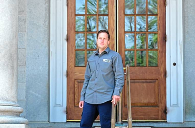 Rep. Jason Gerhard stands outside the State House in Concord, N.H. He is not seeking re-election to the House but is instead running for county sheriff. Rep. Jason Gerhard stands outside the State House in Concord, N.H. He is not seeking re-election to the House but is instead running for county sheriff.