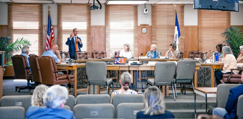 Former mayor of Rockford, Illinois, Larry Morrissey shares how he addressed many of the key challenges to ending homelessness at the Concord City Council chambers on Tuesday, June 18, 2024.