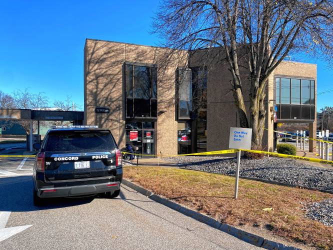 Multiple Concord police officers were seen outside the Bank of America on Storrs Street Wednesday morning.