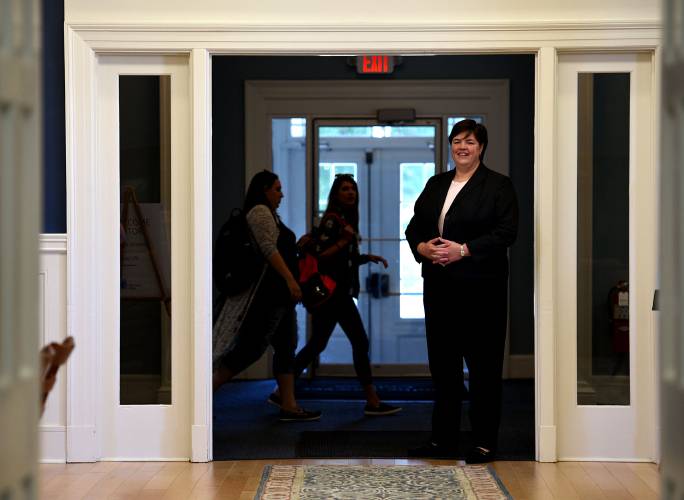 Colby-Sawyer College President Sue Stuebner in an Oct. 6, 2016, photograph in New London, N.H. (Valley News - Jennifer Hauck) Copyright Valley News. May not be reprinted or used online without permission. Send requests to permission@vnews.com.