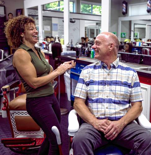 Cynthia and David Caron of New England School of Barbering in Penacook. The pair also own American Barber Studios in both Concord and Henniker.