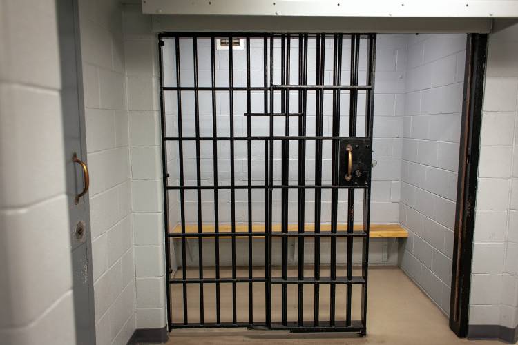 An temporary holding cell is seen at the Concord City Police Department on Wednesday, Sept. 7, 2016. (ELIZABETH FRANTZ / Monitor staff)