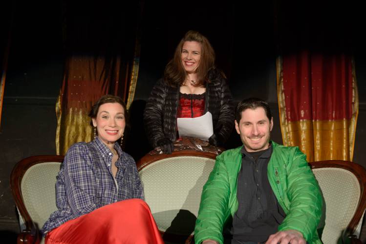 The protagonists of “Granite Orpheus,” from left, Gina Carballo (Eurydice), Yarrow Farnsworth (Hades) and Bryan Halperin (Orpheus), during the original shoot of the film 10 years ago.