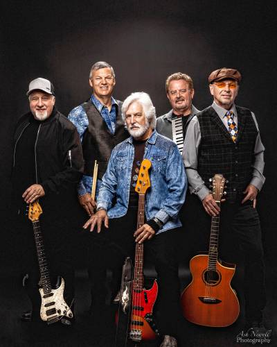 Orleans will perform at the Bank of New Hampshire Stage on Thursday, Feb. 27, 2025 at 7:30 p.m. From left to right: Tom Lane, Brady Spencer, Lance Hoppen, Tony Hooper, and Lane Hoppen.