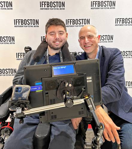 Samuel and Dan Habib at the Independent Film Festival in Boston.