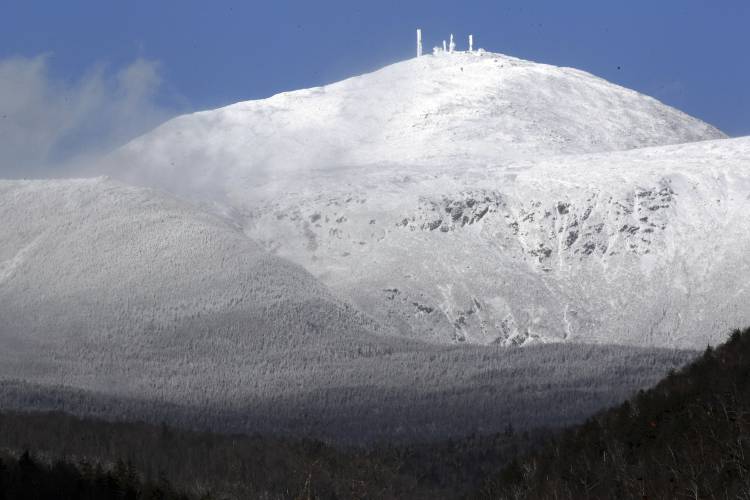 Snow covers Mount Washington, Wednesday, Nov. 13, 2013 as seen from Bartlett, N.H. Snow covers Mount Washington, Wednesday, Nov. 13, 2013 as seen from Bartlett, N.H.