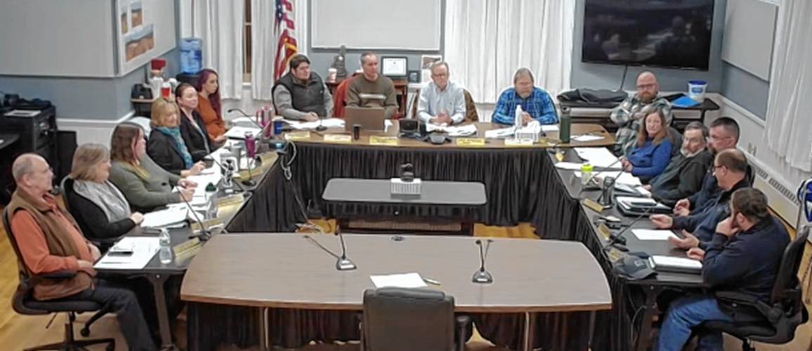Town officials at Boscawen’s budget hearing Feb. 5. Town officials at Boscawen’s budget hearing Feb. 5.