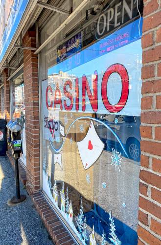 The Concord Casino “open” light is not on at the downtown building on South Main Street on Tuesday.