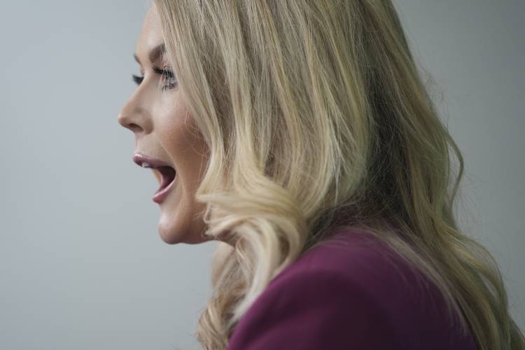 White House press secretary Karoline Leavitt speaks during a briefing at the White House, Tuesday, Jan. 28, 2025, in Washington. (AP Photo/Evan Vucci)