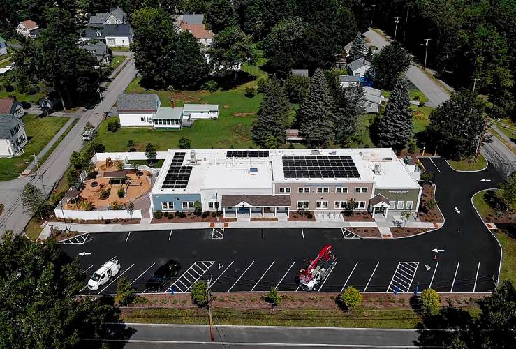 An aerial drone photo by William Brochu of Brochu’s Nursery and Landscaping of the Penacook Community Center and playground area off of Commnity Drive in Penacook. Brochu’s did the landscaping for the project.