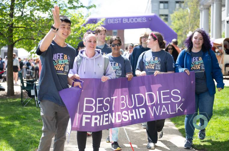 Merrimack High School Best Buddies Chapter at the Friendship Walk in Concord.