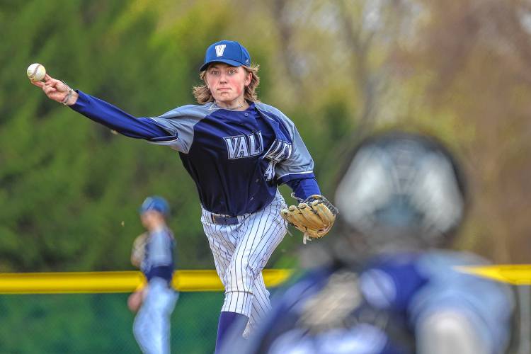 Simon Keary delivers a pitch for the Pride against Pembroke. Thursday was Keary's first start of the season after recovering from a UCL sprain. May 2, 2024.