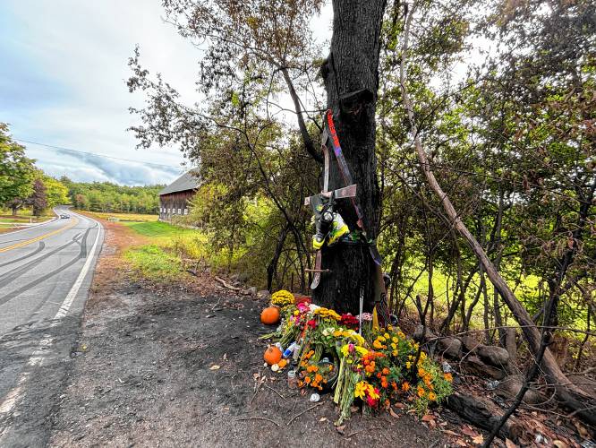 The site of the crash in Francestown where Nolan Trottier, who was 21, lost his life. 