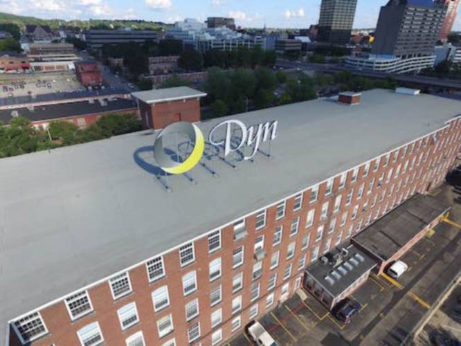 The Dyn sign in the Manchester Millyard. 
