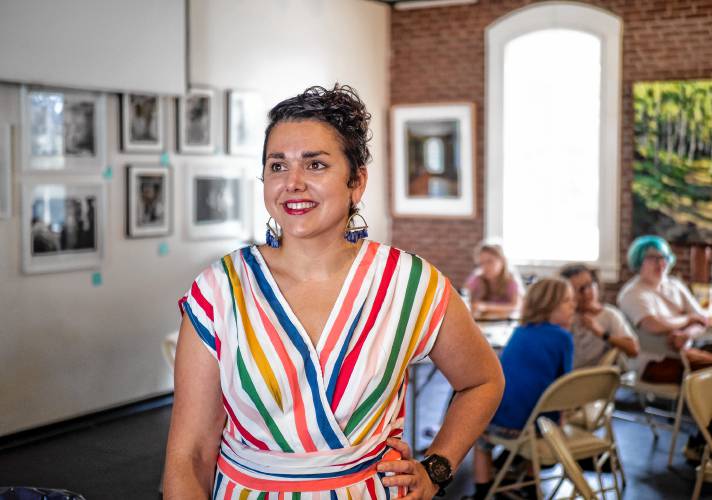 Julianne Gadoury of Concord at one of classes held at the Kimball Jenkins Estate, listed on the National Register of Historic Places on Friday, July 14, 2023. Gadoury has been the executive director for the organization for the last three years.