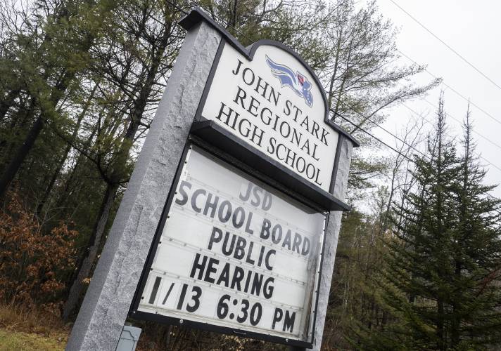 The sign outside of John Stark Regional High School.