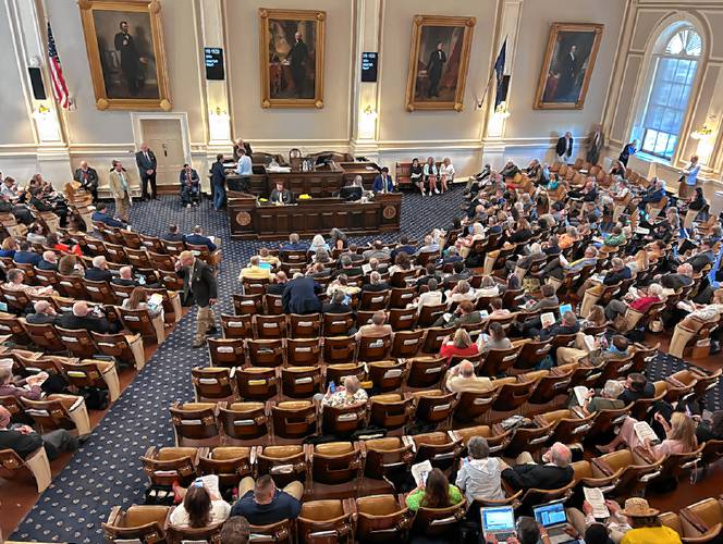 The New Hampshire House debates bills on the last day of the legislative session June 13.