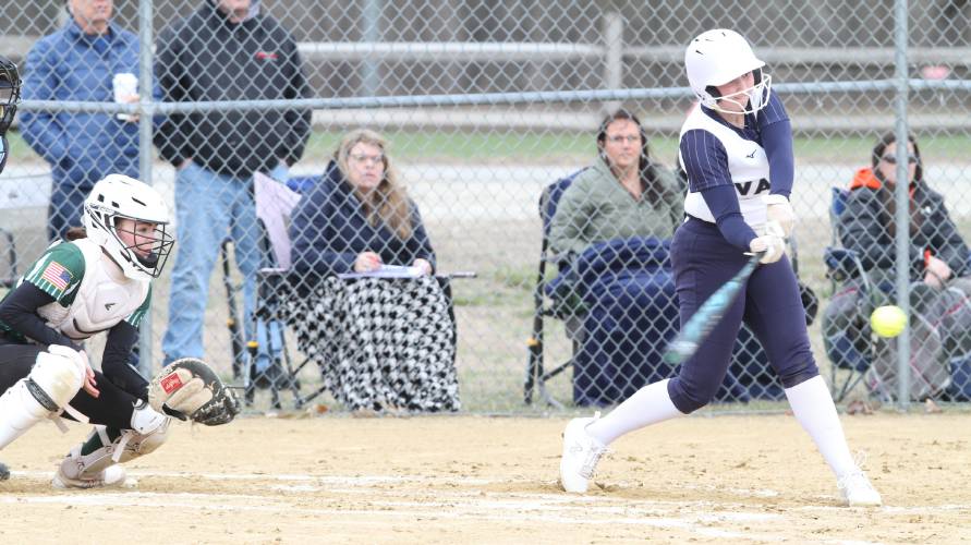 Senior Caydence Allberg drove in five runs for Merrimack Valley in its season-opening softball win over Pembroke, 16-3, on Wednesday at NHTI.