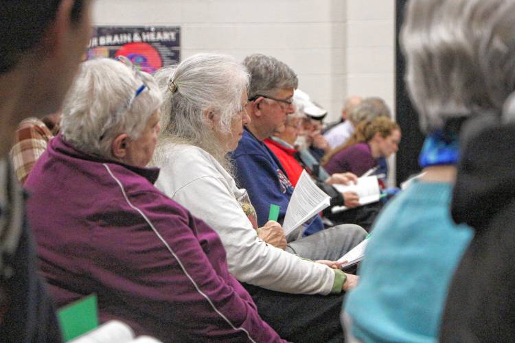 Canterbury residents gathered at Canterbury Elementary School for the annual town meeting on Friday, March 14, 2025.