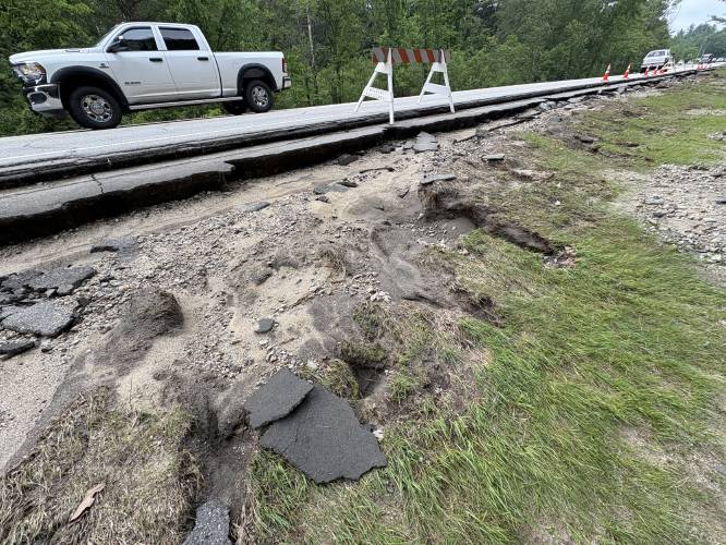 Weekend storm washout near High Tide Takeout in Hillsboro.