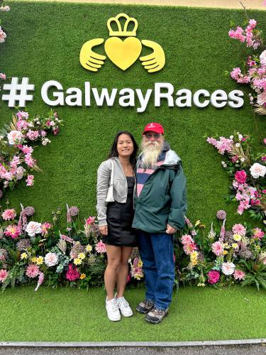 Parker and his daughter at the Galway Races.