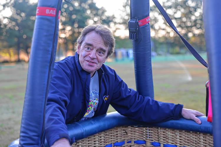 Pilot Rick Jones with his hot air balloon.