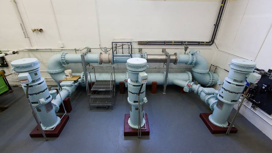 Pumps move water from Lake Penacook to the water treatment facility in Concord as seen on Friday, Jan. 29, 2016. Pumps move water from Lake Penacook to the water treatment facility in Concord as seen on Friday, Jan. 29, 2016.