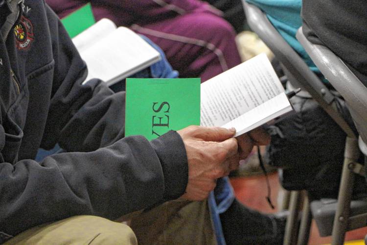 Canterbury residents gathered at Canterbury Elementary School for the annual town meeting on Friday, March 14, 2025.