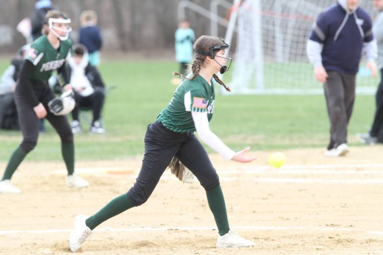 Pembroke freshman Abigail Doyle got her first start against a slugging MV team at the NHTI Community Classic.