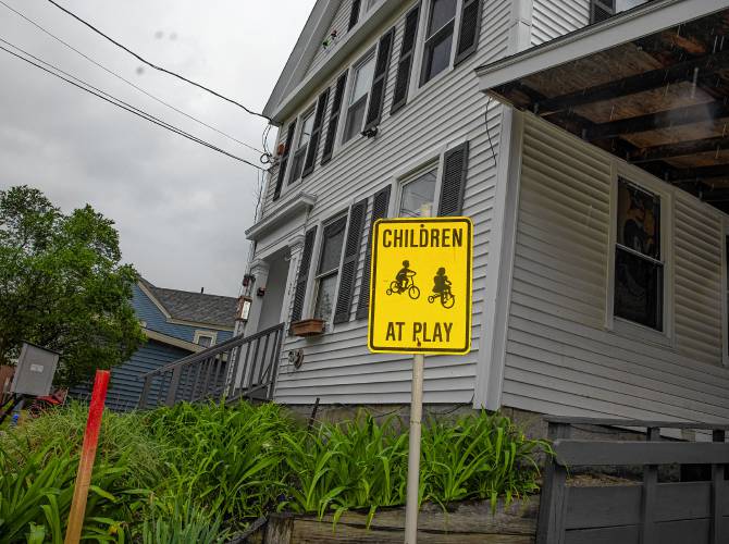 The Friends Program house on Thompson Street in the South End of Concord on Wednesday, May 8, 2024. The flower bed on the left will have donation pavers among the garden for all the people and organizations that have donated to the renovation project.