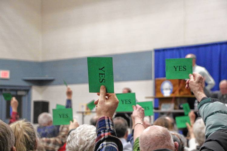 Canterbury residents gathered at Canterbury Elementary School for the annual town meeting on Friday, March 14, 2025.