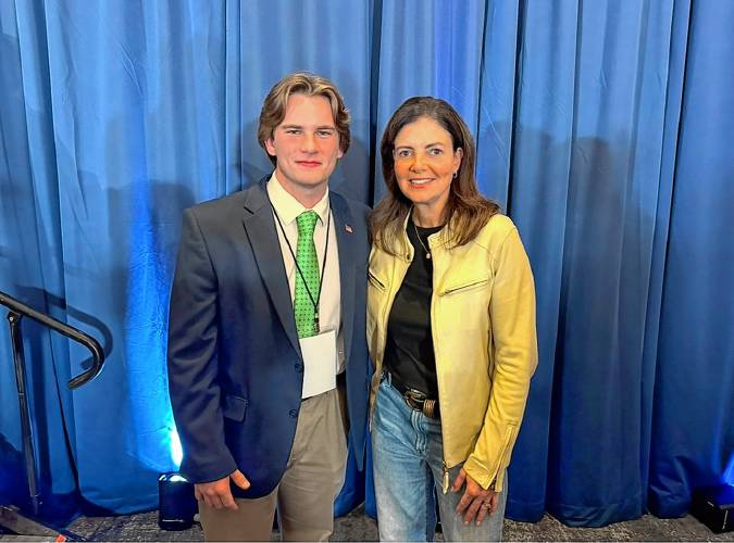 Will Brochu (left) worked on Kelly Ayotte’s gubernatorial campaign this summer and fall.