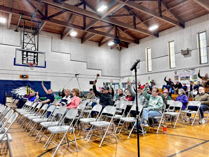 Dunbarton voters at the annual school district meeting on Saturday