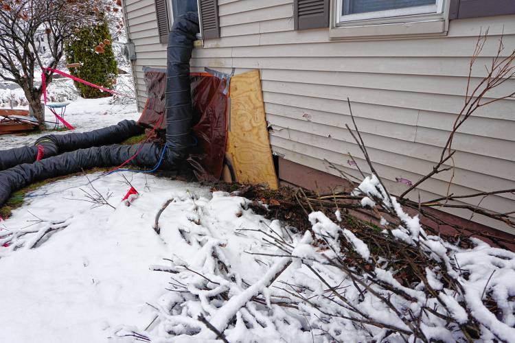 The Jelley’s home following the crash.