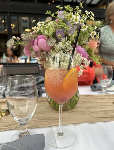 A mimosa at a bridal shower at Tuscan Village.