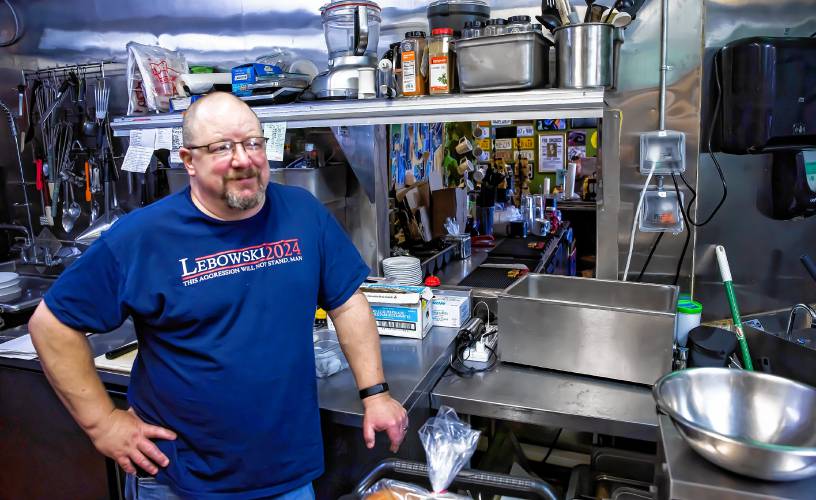 Kirk McNeil in the renovated kitchen of The Forum Pub in Penacook.