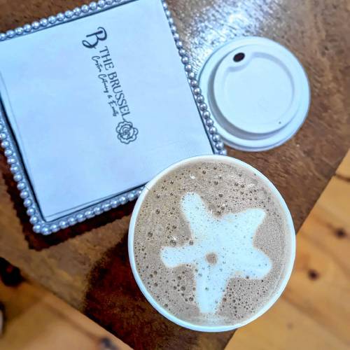 The Brussel, a Hopkinton-based catering company, creates lattes and caters events such as weddings with their airstream trailer.
