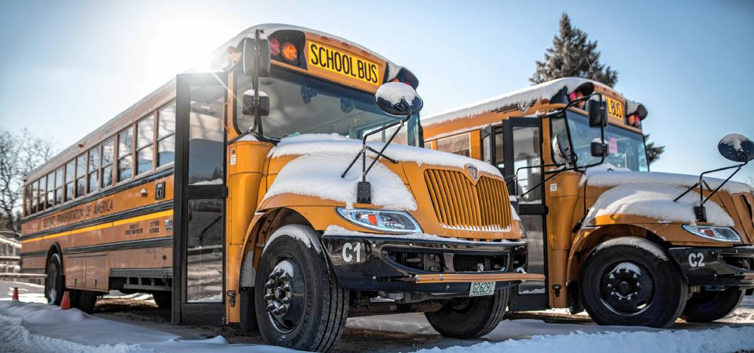 ConVal school bus in snow ConVal school bus in snow