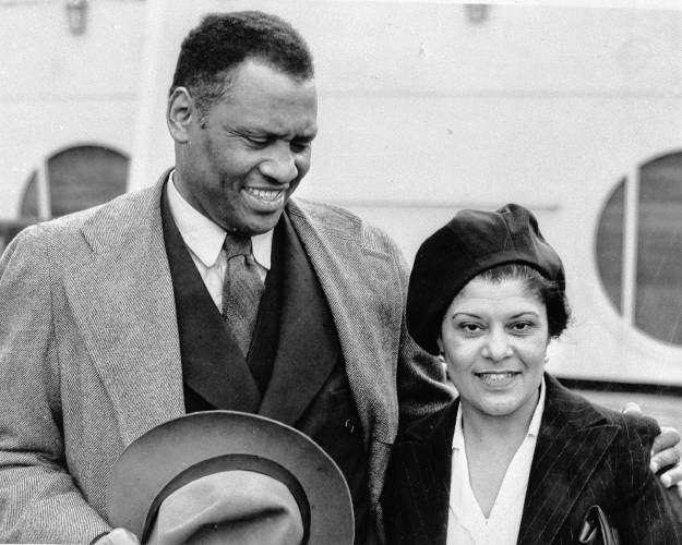 Singer Paul Robeson and his wife, Eslanda, are shown at they arrived at Southampton, England, July 10, 1939.
