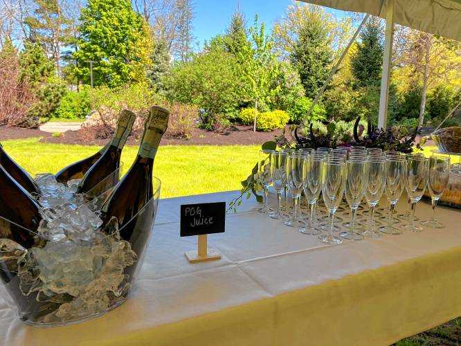 A wedding champagne bar.