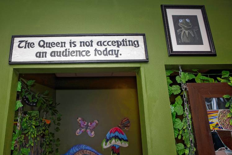 The walls of the Forum Pub are filled an variety of posters, paintings and photographs.