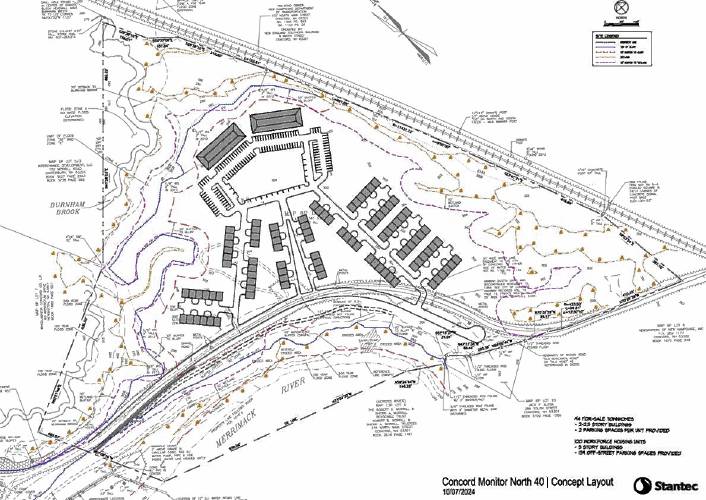 Plans for a Penacook development have been scaled back to 100 units of workforce rental units and 94 market-rate townhomes on 40 acres of land owned by the Concord Regional Solid Waste Cooperative. 