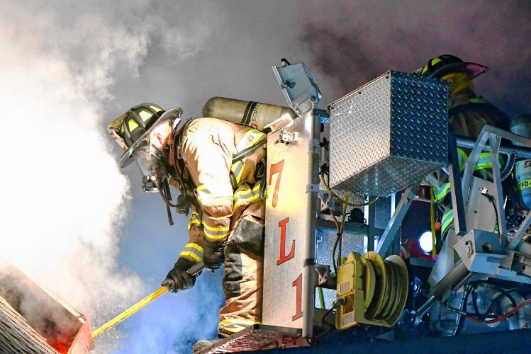 Crews from around the region responded to a fire at a single-family home at  19 Chance Pond Road that became fully engulfed by rapidly accelerating flames.