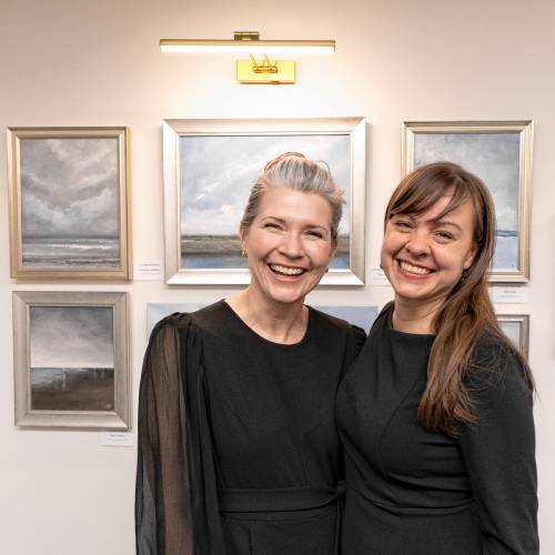Gallery owner Meme Exum, right, and curator Christina Landry-Bouillon.