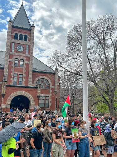 Protesters at the University of New Hampshire demanded on Monday that university Police Chief Paul Dean resign following what they claim was an assault on a student at a protest last week.