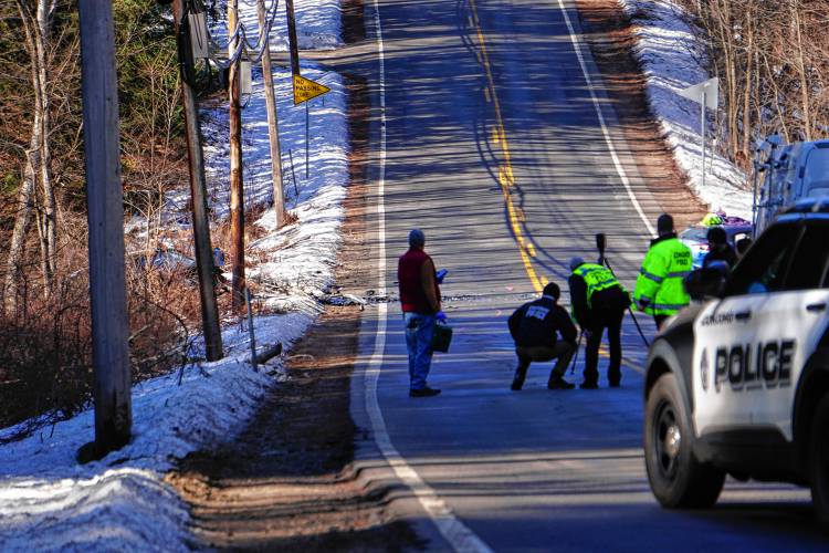 A blue hatchback and a black sedan at the scene had considerable damage to their fronts, and the sedan lay in the woods off the eastbound lane. Concord The road remained closed Monday afternoon as the police investigation continued.