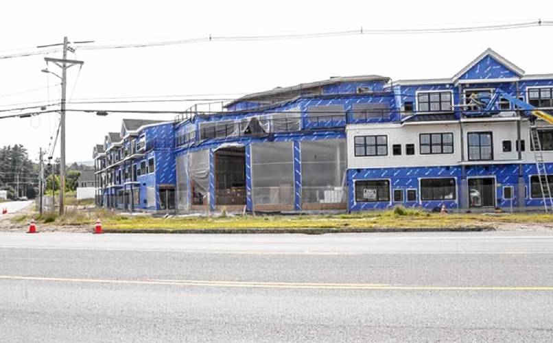 Construction continues on the Viewpoint North Conway LLC hotel in Intervale on Tuesday. 