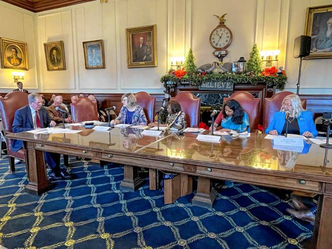 New Hampshire's four electors gathered for a mostly ceremonial vote for the presidential election Tuesday. Reflecting the will of the voters, their votes went to Vice President Kamala Harris and running mate, Minnesota Gov. Tim Walz.