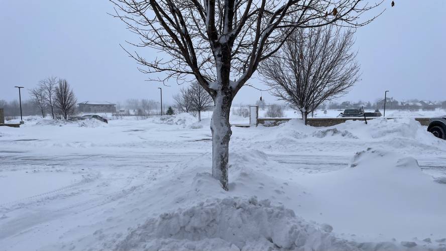 Snow covers the ground in Ankeny, Iowa.